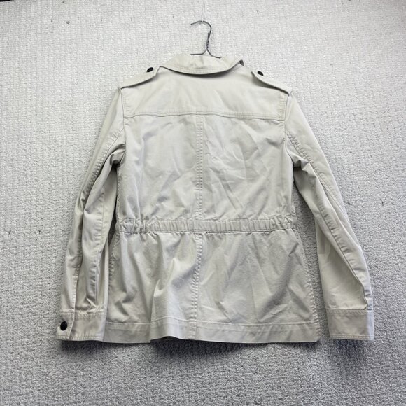 Banana Republic Jacket Wom XS Off-White Safari Utility Field Chore Coat Pockets - Picture 11 of 15